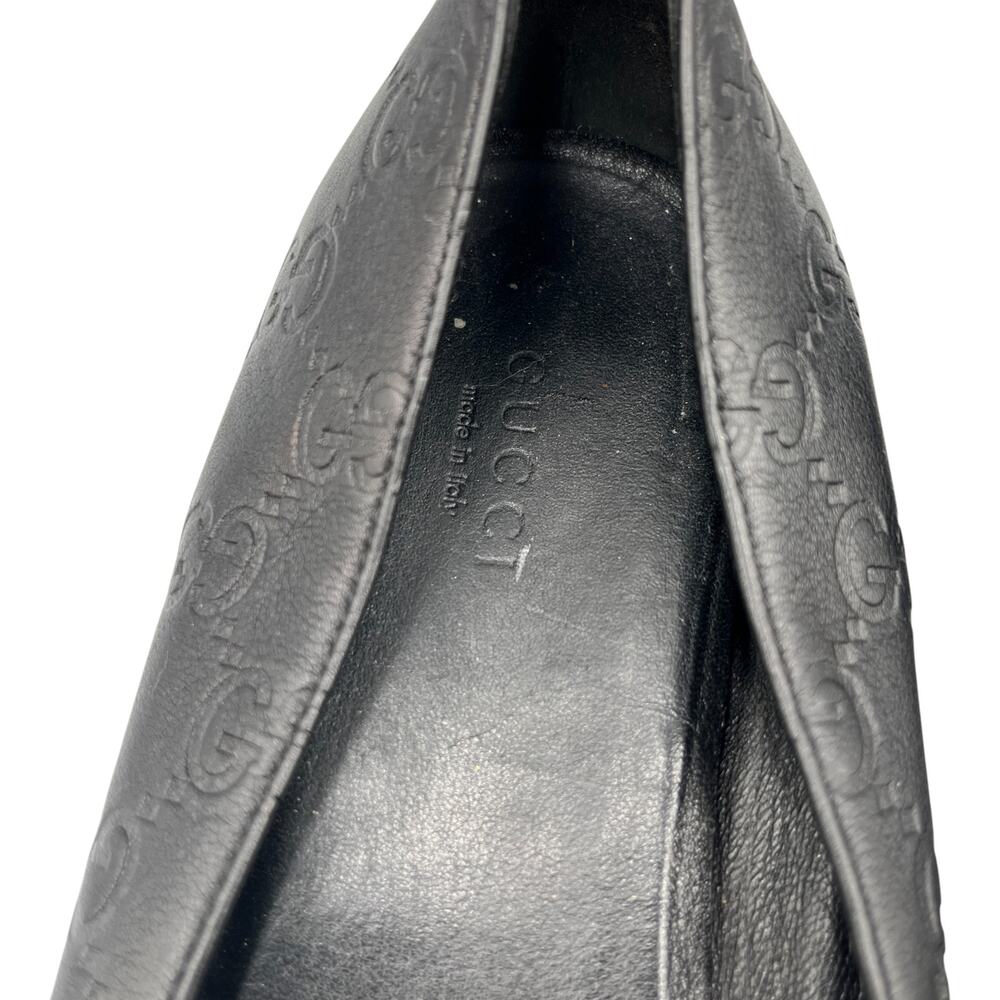 Gucci Guccissima Web Striped Leather Ballet Flats Shoes Black Size 38.5 US 8.5 - Picture 5 of 11